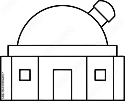 planetarium model icon line art vector on transparent background