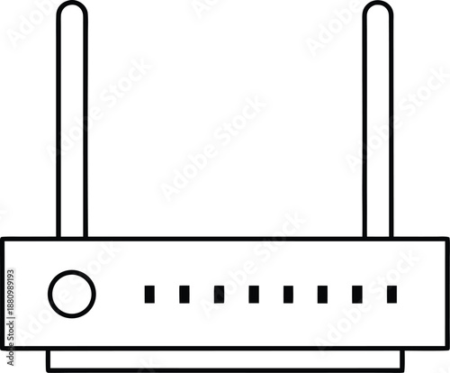 wi fi router icon line art vector on transparent background