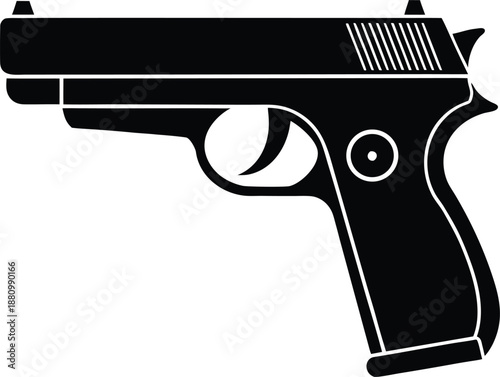 Handgun Weapon Vector Silhouette