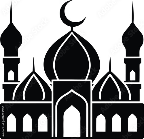 Islamic Mosque Silhouette Vector Icon