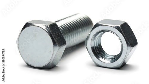 Precision engineering: hex bolt and nut assembly illustration
