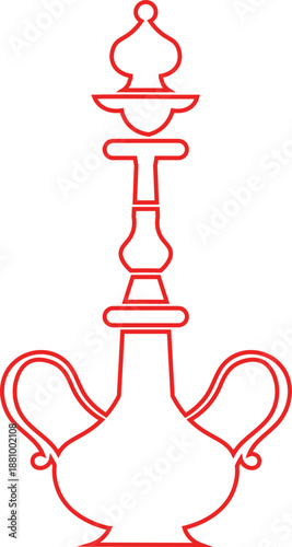 Elegant  of a traditional shisha hookah pipe vector icon illustration