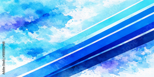 An abstract blue grunge background captures the essence of a beautiful summer day with fluffy white clouds floating through a clear sunlit sky and a bright atmosphere in the high open air