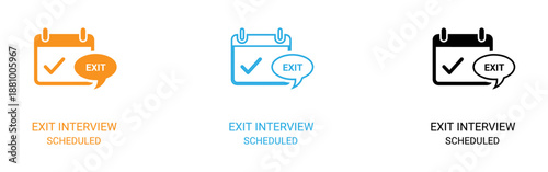 Exit interview scheduled icons