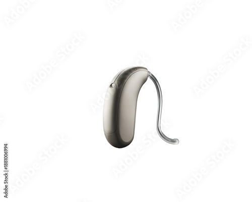 Modern hearing aid isolated on transparent background