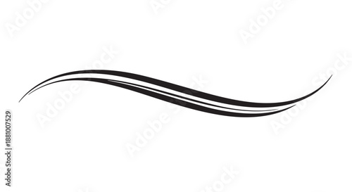 A black wavy line on a white background for design and artistic purposes dividers decorative border design concept