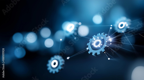 Fototapeta kuchenna AI automation streamlines business process management workflow integration resource planning enterprise software enabling efficient data transfer system flow optimization