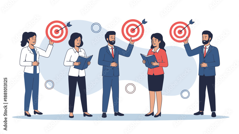 Obraz premium Business Team Achieving Goals Together, Strategy and Success Concept