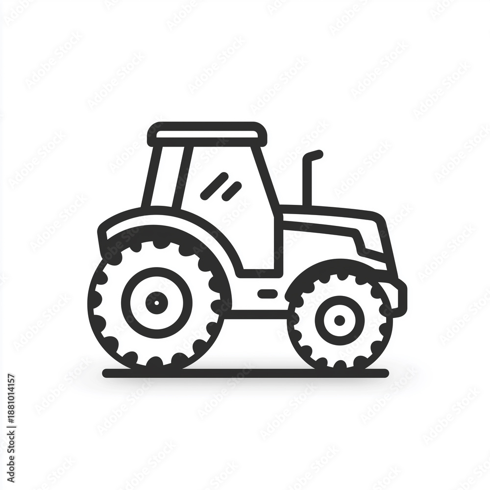 Obraz premium Traktor Icons Set – Landwirtschaftliches Fahrzeug Symbol für Landwirtschaft, Agrarindustrie und Farmarbeit