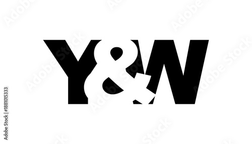 YW logo design in bold style. Black white identity symbol. Modern typography emblem. Corporate branding icon.