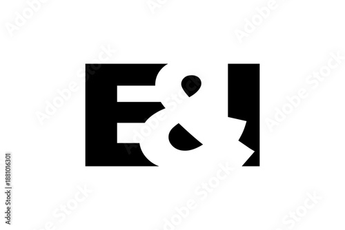 EI logo design in bold style. Black white identity symbol. Modern typography emblem. Corporate branding icon.