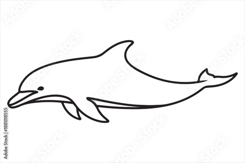 Stylized dolphin outline Vector