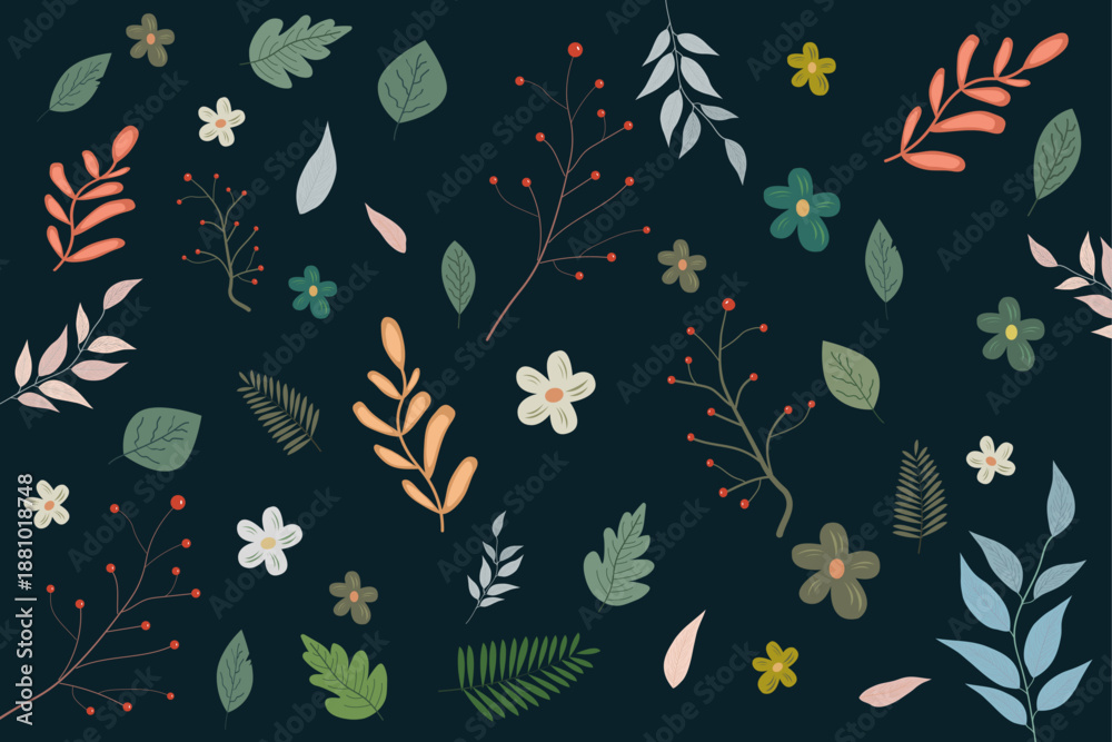 Fototapeta premium Beautiful floral-style background with a very fresh design