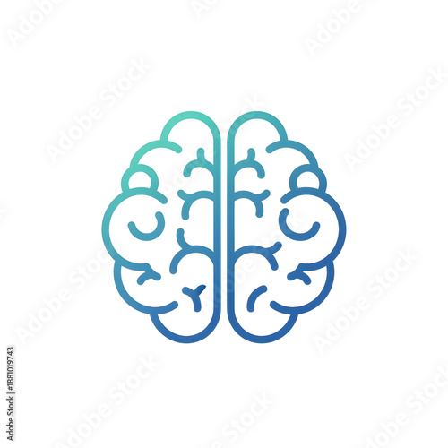 Gradient brain icon for creative thinking and innovation