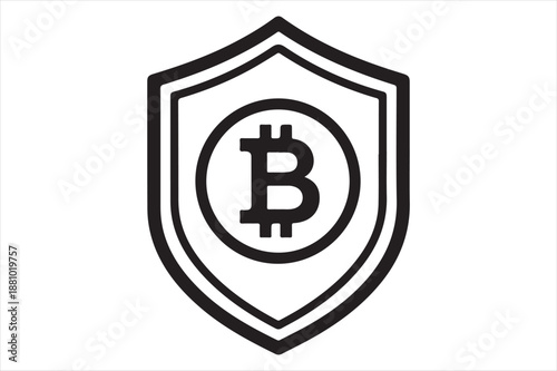 Bitcoin security shield Vector
