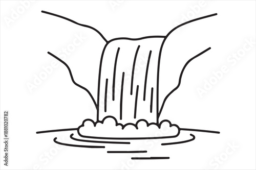 Waterfall flowing into pool Vector