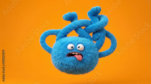A surreal character representing confused thoughts, burnout, or yoga