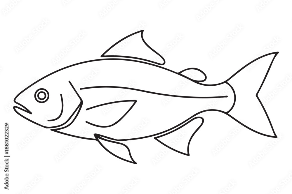 Obraz premium Illustrated fish drawing Vector