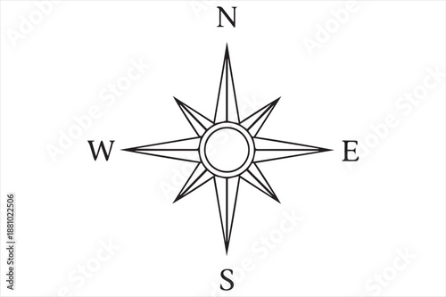 Simple compass rose illustration Vector