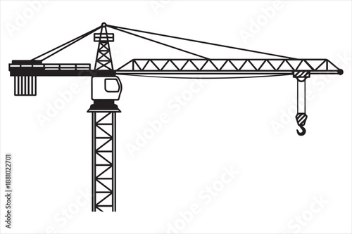 Industrial construction crane Vector