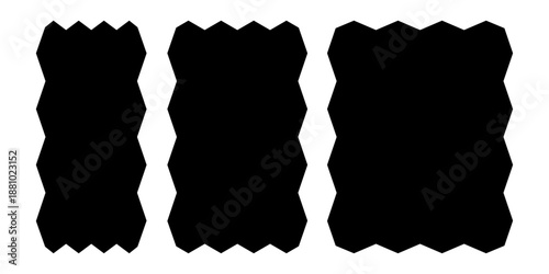 Modern black ticket stubs on white background for event or admission concept