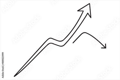 Graph showing increasing trend Vector