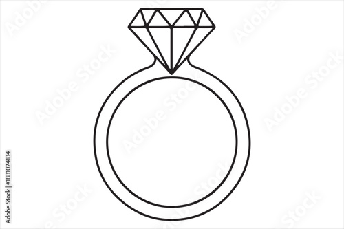 Classic solitaire diamond ring Vector