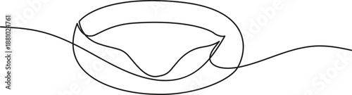 Wedding ring continuous one line drawing minimalist outline illustration of a single elegant ring band in a simple and sophisticated perspective