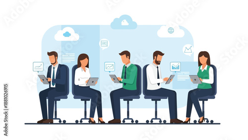 Business Team Collaboration Using Digital Devices and Cloud Technology