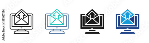 Secure Message icon set multiple style collection
