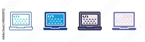 Code Screen icon set multiple style collection