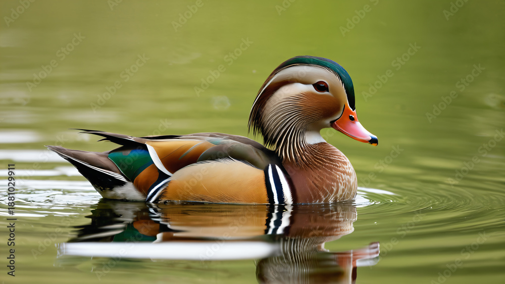 Fototapeta premium Tranquil Waters, Vibrant Plumage