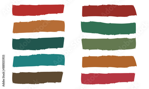 Abstract color swatches showcasing various earthy shades in two columns.