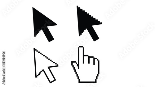 Four different computer cursor icons displayed against a plain white background