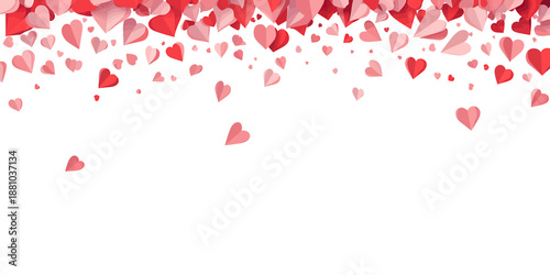 Colorful hearts falling in a transparent background design