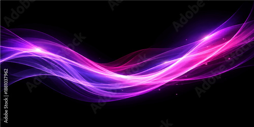 Smooth abstract smoke waves design with blue and purple fractal lines creating a motion curve effect on a black background texture for an energetic light wallpaper backdrop