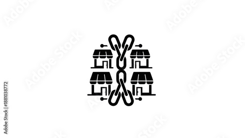 Chain link with connected storefronts