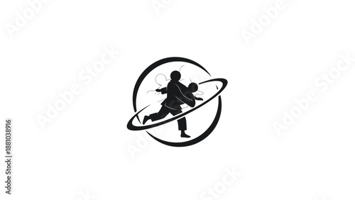 Martial arts silhouette logo