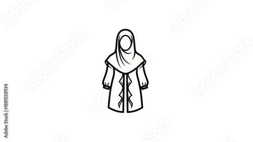 Woman in Hijab and Abaya Illustration
