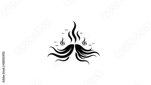 Abstract Burning Mustache Icon
