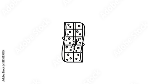 Abstract geometric pattern with dots and a small figure