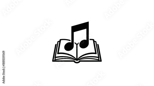 Open Book with Musical Note Icon