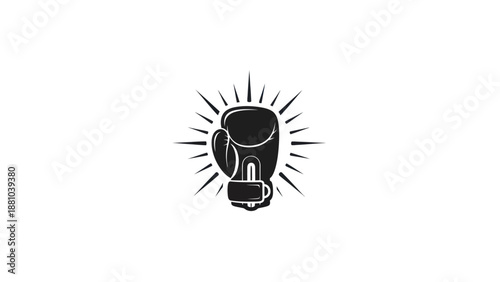 Boxing Glove Icon with Radial Burst