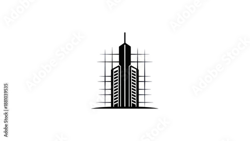Skyscraper construction logo