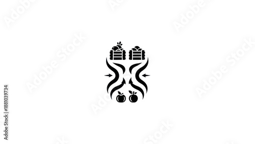 Abstract food processing symbols