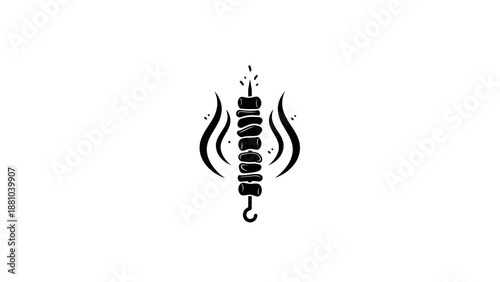 Skewered Meat with Flames Icon