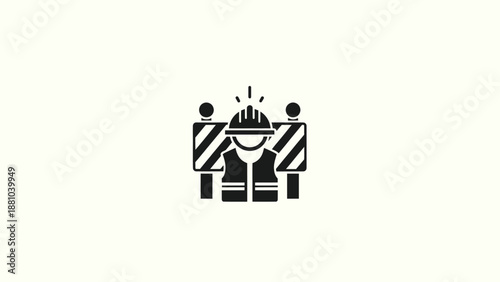 Construction worker safety icon