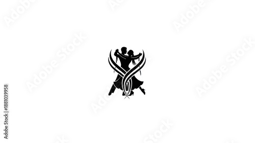Couple Dancing Silhouette Logo