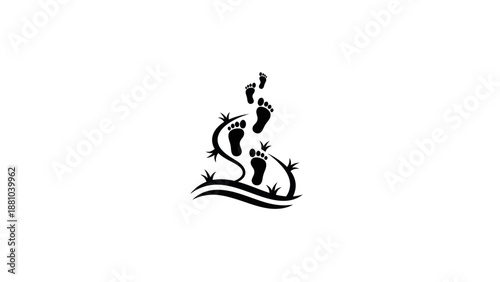 Footprints on a Winding Path Illustration