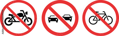 No cycling no motor vehicles no bicycles traffic signs